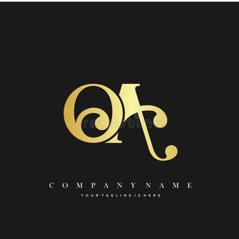 Letter Oa Logo. Initial Letter Design Vector Luxury Color Stock Vector
