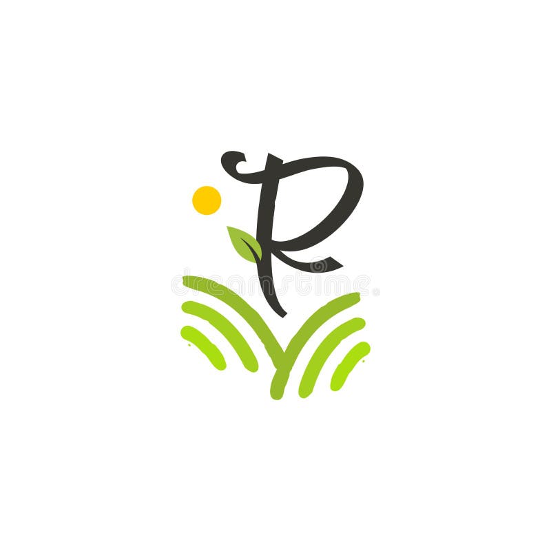 Simple Initial R Field or Garden Logo Stock Vector - Illustration of ...