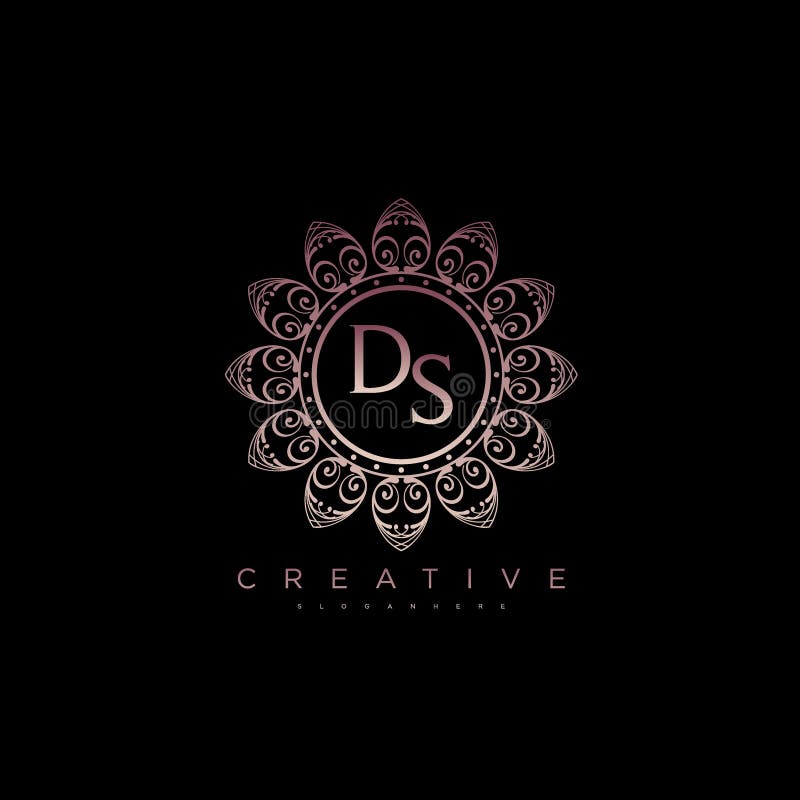 Letter DS Elegant Initial Logo Lotus Vector Stock Vector - Illustration ...