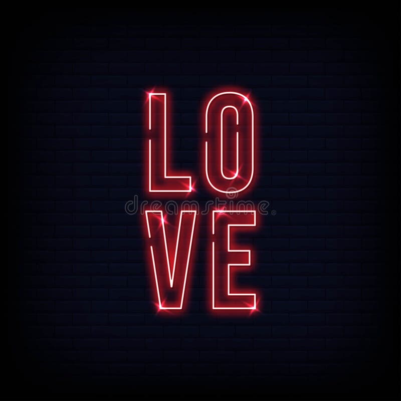 Love Neon Signs Style Text Vector Stock Vector Illustration of icon