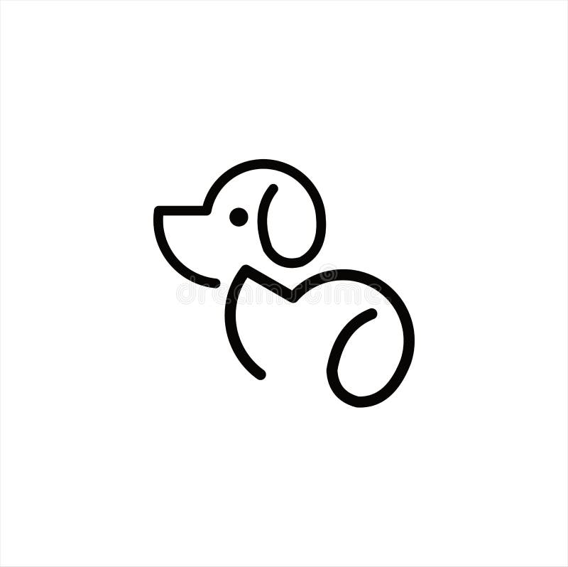 Logos of two line art dogs stock vector. Illustration of poster 179476463