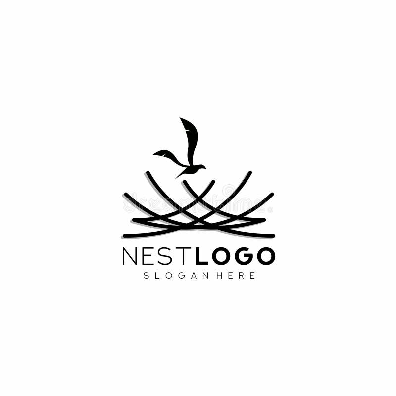Bird Nest Logo Design Template Vector Illustration Stock Vector
