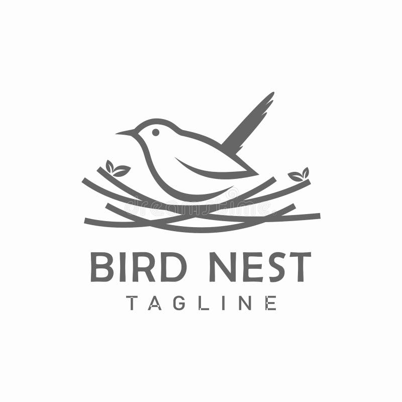 Bird Nest Logo Design Template Vector Illustration Stock Vector