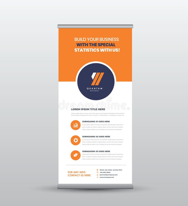 Corporate Business RollUp Banner Design Stand Up Banner Vertical Signage Display Poster