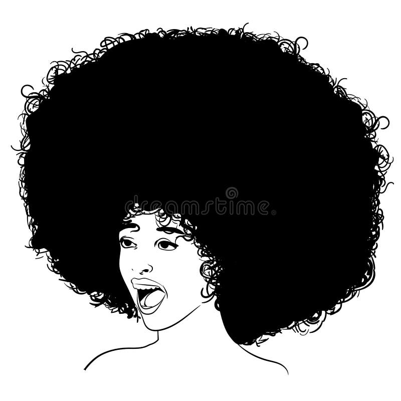 Afro Hair Styling Woman. Black and White Vector Image Stock Vector - Illustration of lady, cute: 179821871 Afro Hair Styling Woman. Black and White Vector Image Stock Vector - Illustration of lady, cute: 179821871
