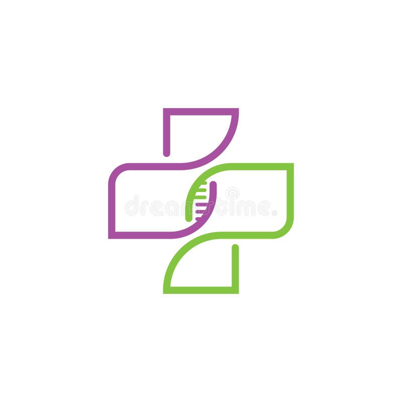 DNA and genomic logo symbol stock illustration
