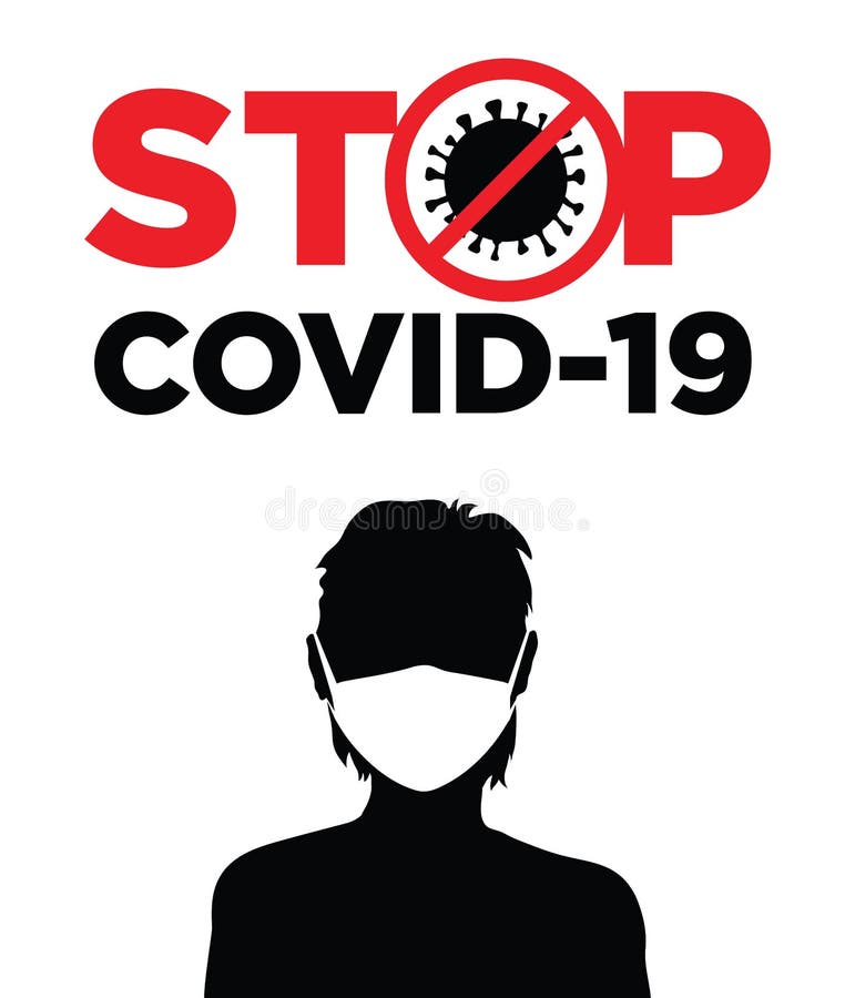 Wear Face Mask royalty free illustration