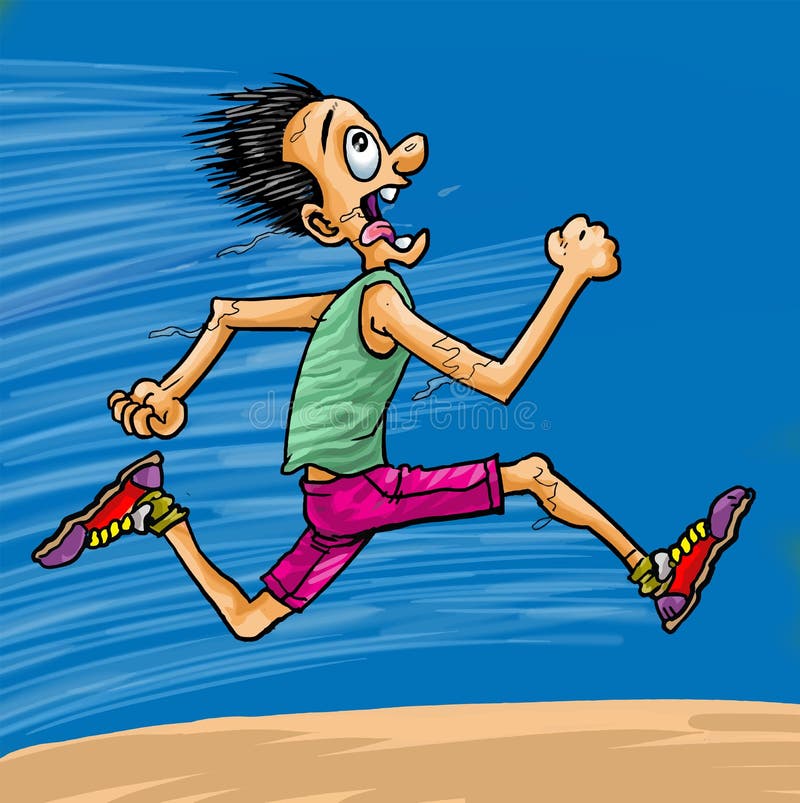Cartoon the Man Running Fast Stock Vector - Illustration of athletic,  cartoon: 182194811