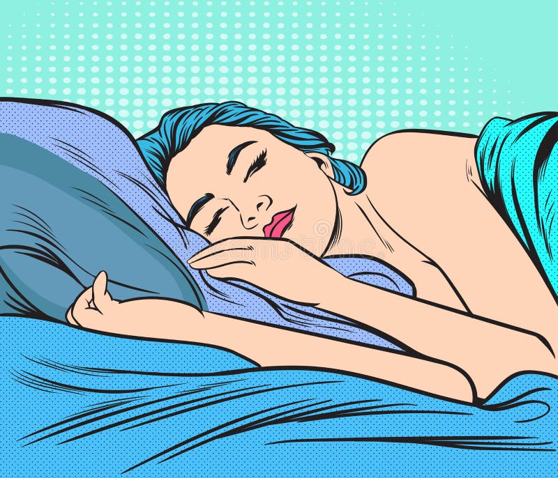 The woman is sleeping. Pop art retro illustration comic style vector. royalty free illustration