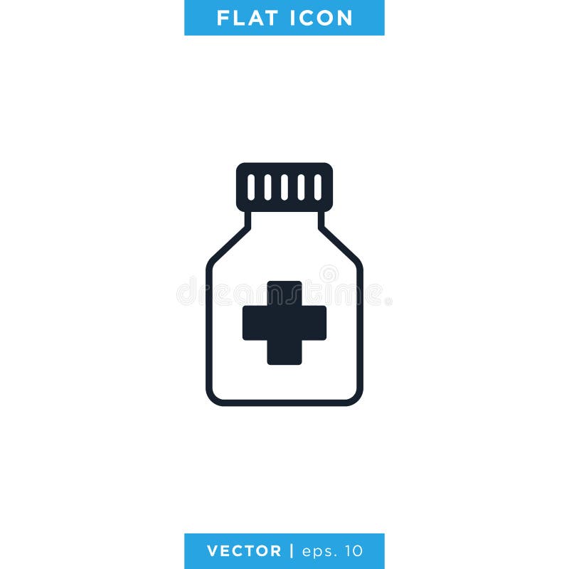 Medicine Bottle Icon Vector Design Template. Prescription Drug Bottle ...