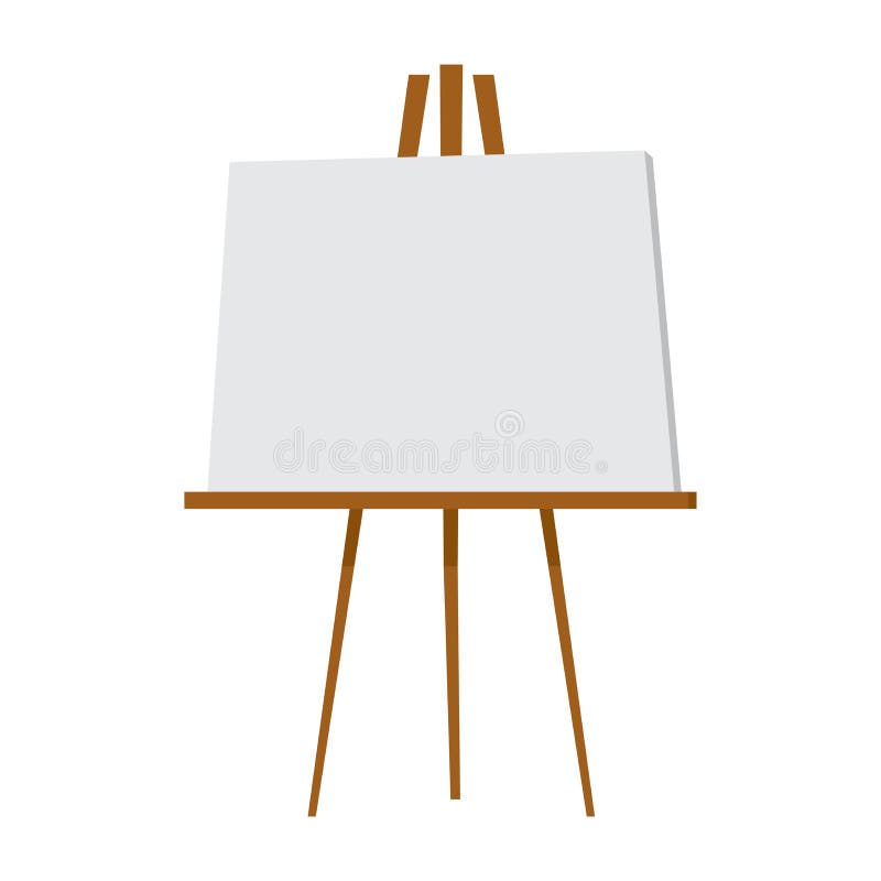 Easel With Blank Canvas Vector Cartoon Illustration Isolated On White