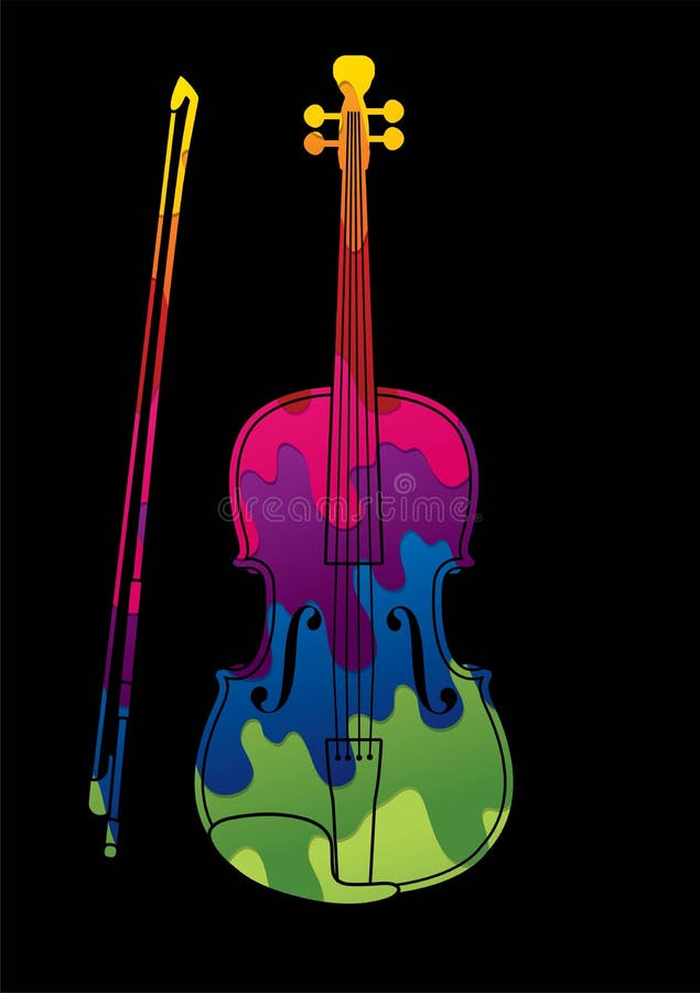 Violin Instrument Cartoon Music Graphic Vector Stock Vector Illustration of design, concert