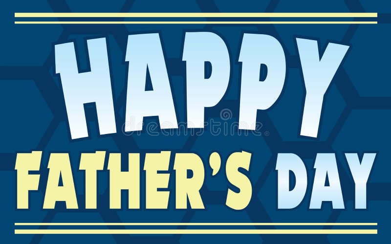 Happy Father`s Day Blue and Yellow Banner Stock Vector - Illustration ...