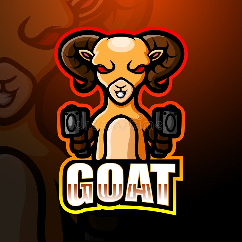 Illustration of Goat gunner mascot esport logo design. Sheep gun vectors