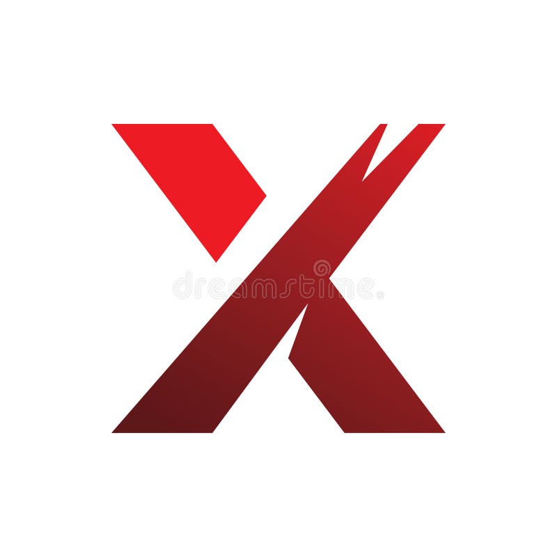 Red Color Font Letter X Logo Design Stock Vector Illustration of design, business 185574977