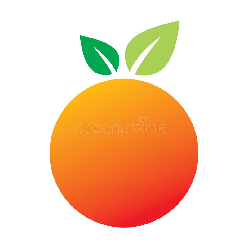 Full Color Creative Fruit Circle Orange Logo Design Stock Vector ...