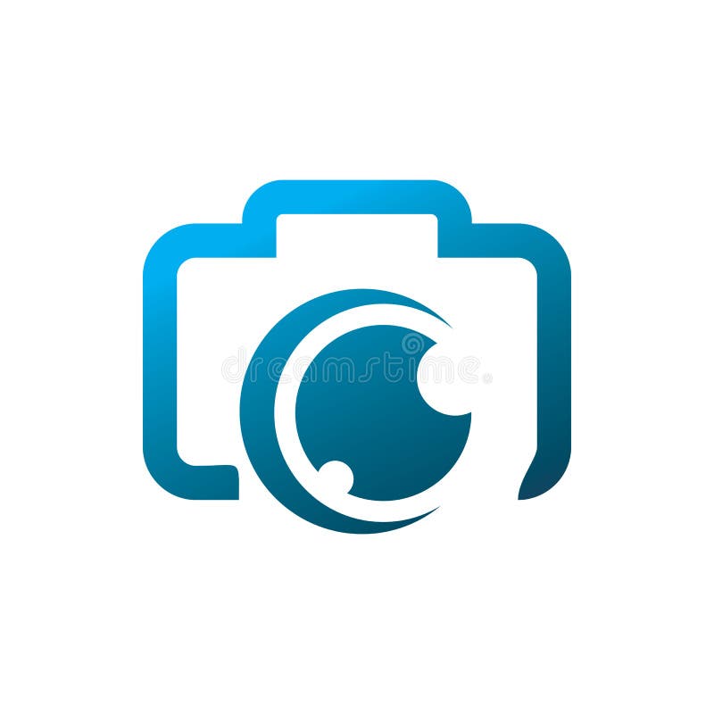 Blue Camera Lens Photography Logo Design Stock Vector - Illustration of