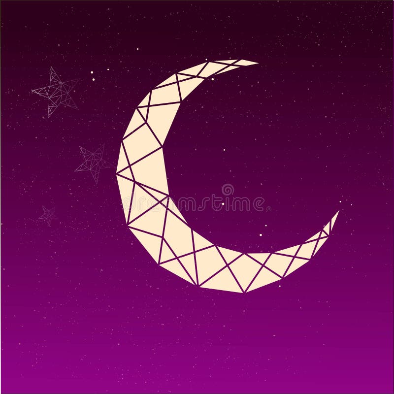 Print Love by the Moon, Vector Illustration, Art Stock Vector
