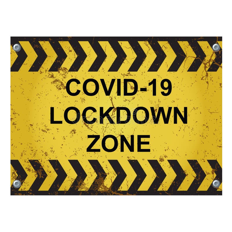 Warning virus lockdown zone sign