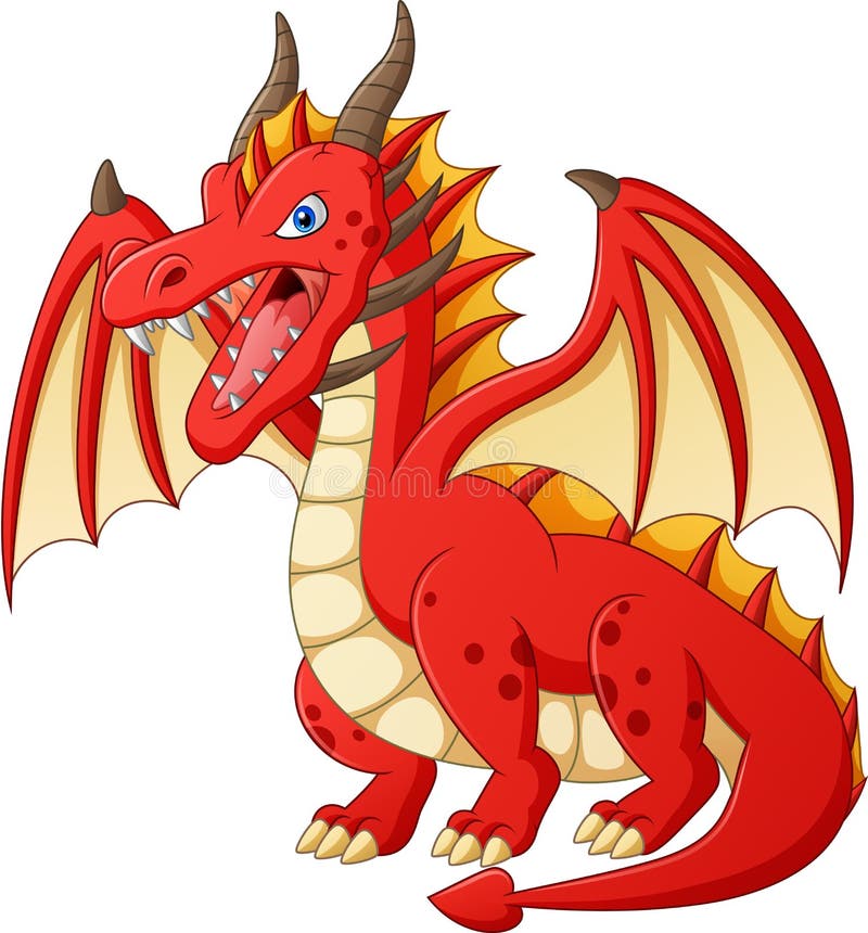 Red dragon cartoon stock vector. Illustration of dino - 186725975 Red dragon cartoon stock vector. Illustration of dino - 186725975