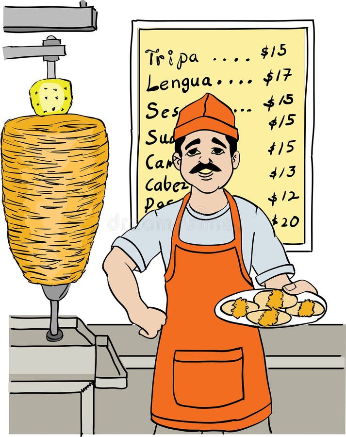 Mexican Taquero Holding a Plate Stock Illustration - Illustration of trompo, holidays: 186900015 Mexican Taquero Holding a Plate Stock Illustration - Illustration of trompo, holidays: 186900015