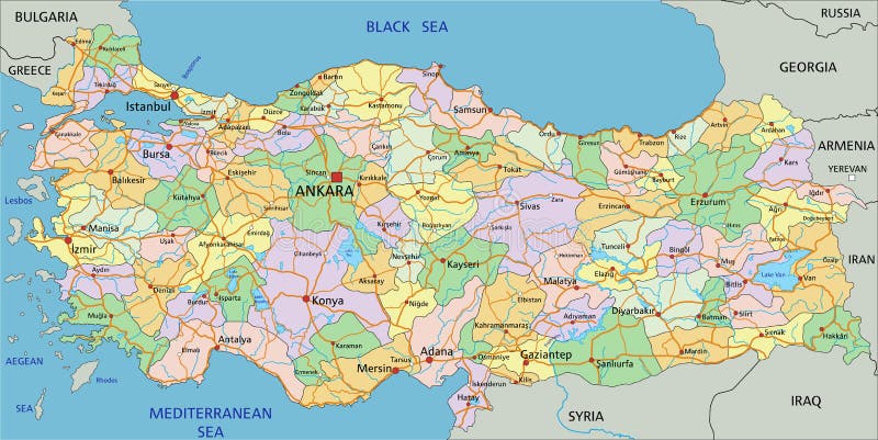 Turkey Political Map Capital Ankara Stock Illustrations – 149 Turkey ...