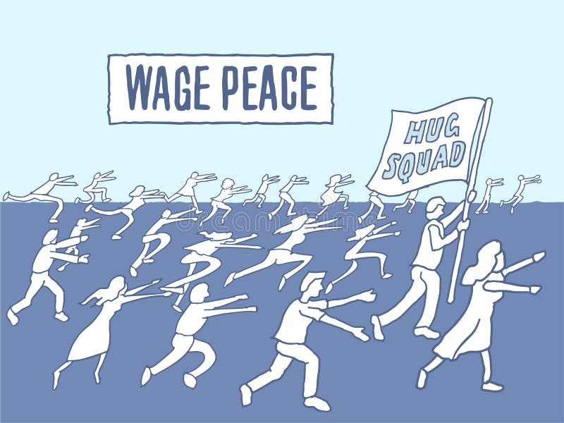 This powerful message of unity says “Wage Peaceâ€. vector illustration