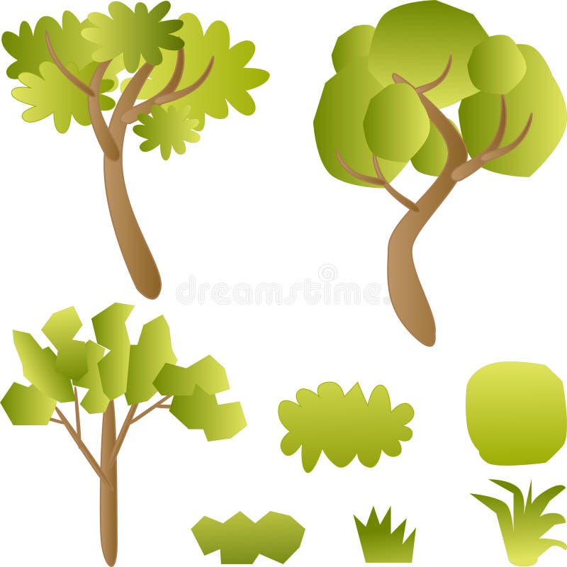 Tree Set for Landscape Design Elements Stock Vector Illustration of brochures, designs 187633331