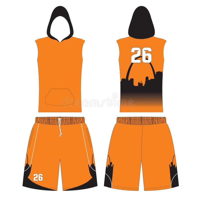 Download Sleeveless Hoodies Template Custom Design Illustrations Mock Up Stock Illustration ...