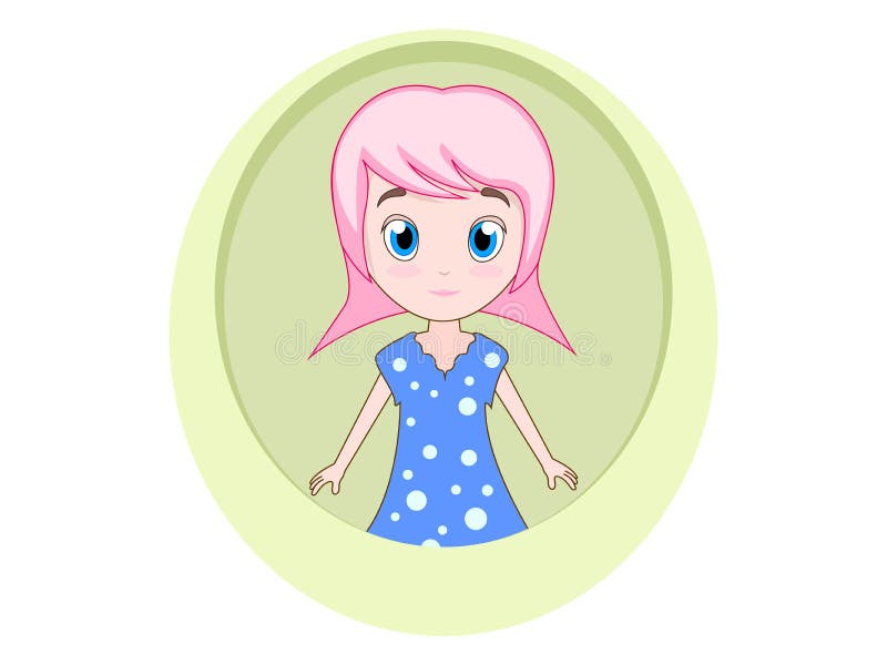 A Girl Mascot Logo Vector Design Illustration Stock Vector