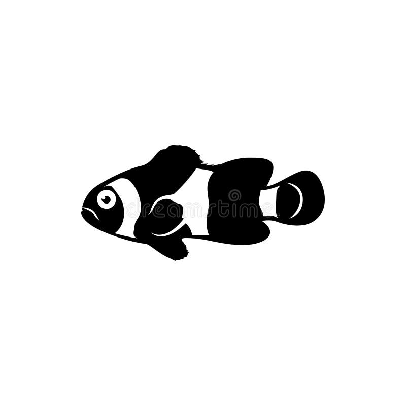 Clown fish silhouette stock vector. Illustration of swim - 188859116
