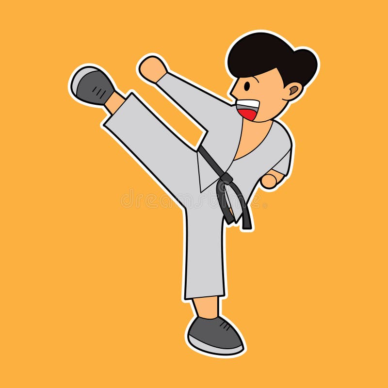 Illustration Vector Graphic of Karate Kicking Motion. Stock Vector - Illustration of child, male: 189285256 Illustration Vector Graphic of Karate Kicking Motion. Stock Vector - Illustration of child, male: 189285256