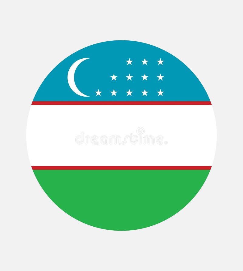 Uzbekistan State Flag Circle Icon Stock Vector - Illustration of