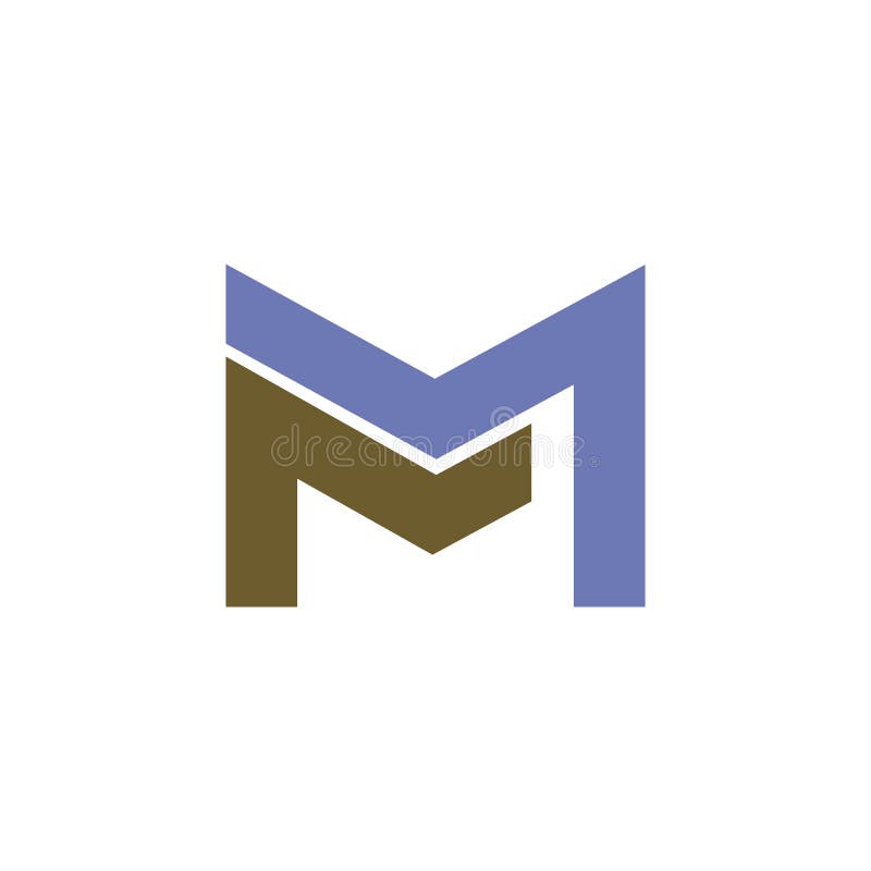 Initial letter m logo or mm logo vector design template stock illustration