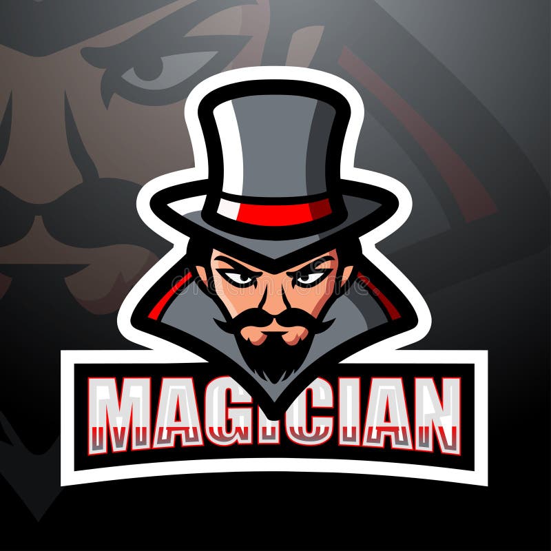 Magician mascot esport logo design vector illustration