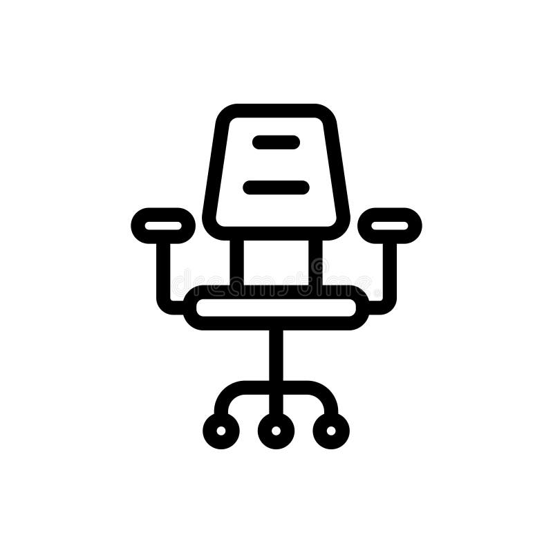Desk Chair Back To School Icon Outline Vector. Isolated on White