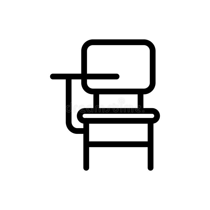 Desk Chair Back To School Icon Outline Vector. Isolated on White