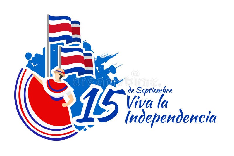 September 15 Costa Rica Independence Day Greeting Card. Celebration ...