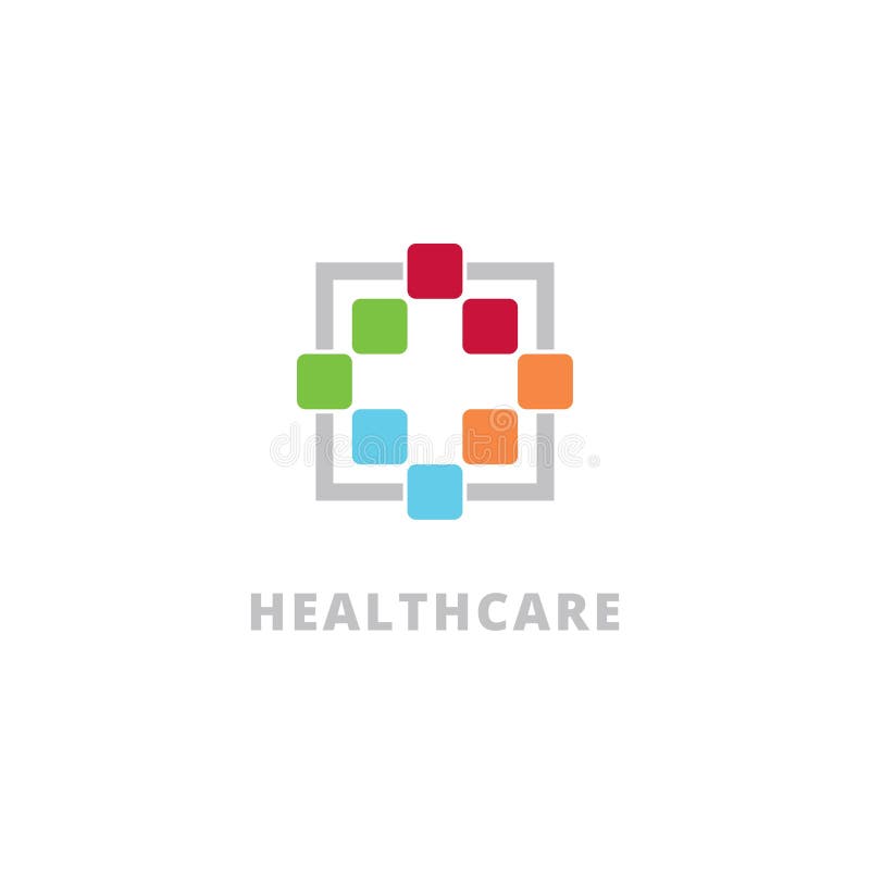 Health care symbol logo design vector template royalty free illustration
