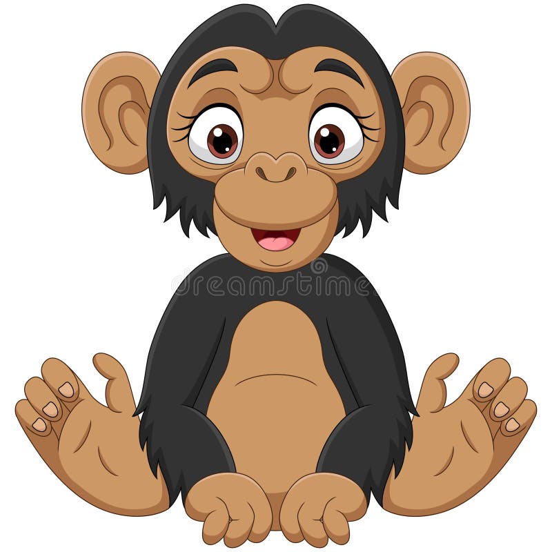 Cute Baby Chimpanzee Cartoon Sitting Stock Vector - Illustration of little, africa: 195025412 Cute Baby Chimpanzee Cartoon Sitting Stock Vector - Illustration of little, africa: 195025412