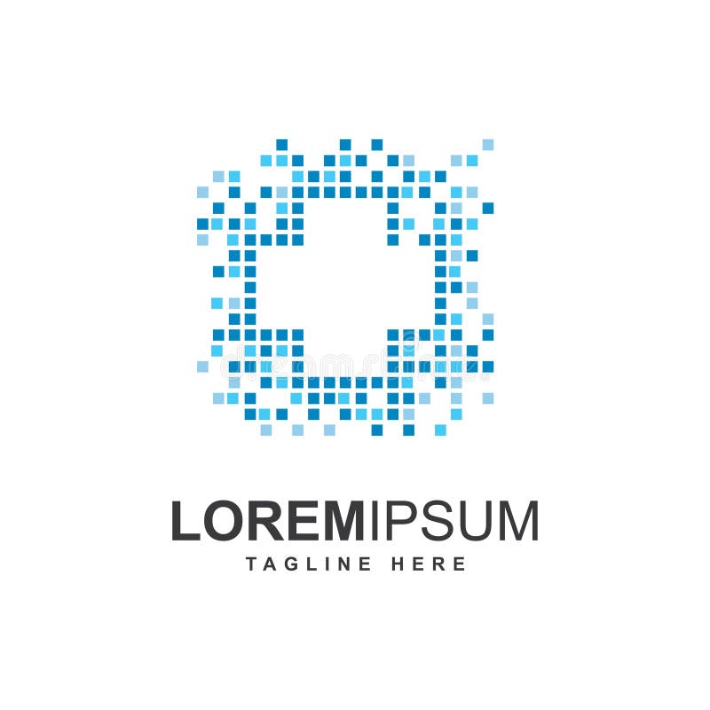 Cross with pixel symbol logo design template stock illustration