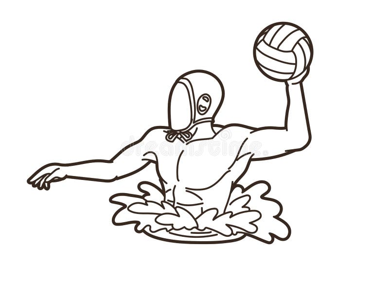 Water Polo Player Cartoon Graphic Vector Stock Vector Illustration of
