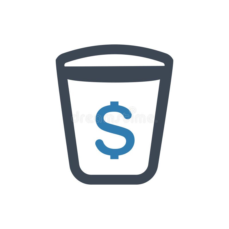 Capital money waste basket Recycle bin waste bin icon use for website presentation and android app. Removals symbol illustrations