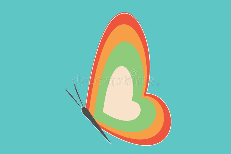 High Flying Rainbow Butterfly Design Stock Vector Illustration of