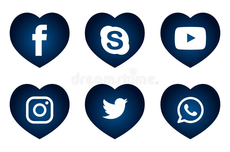 Social Media Facebook Icon In Dark Blue Background Editorial Photo Illustration Of Personal Vector