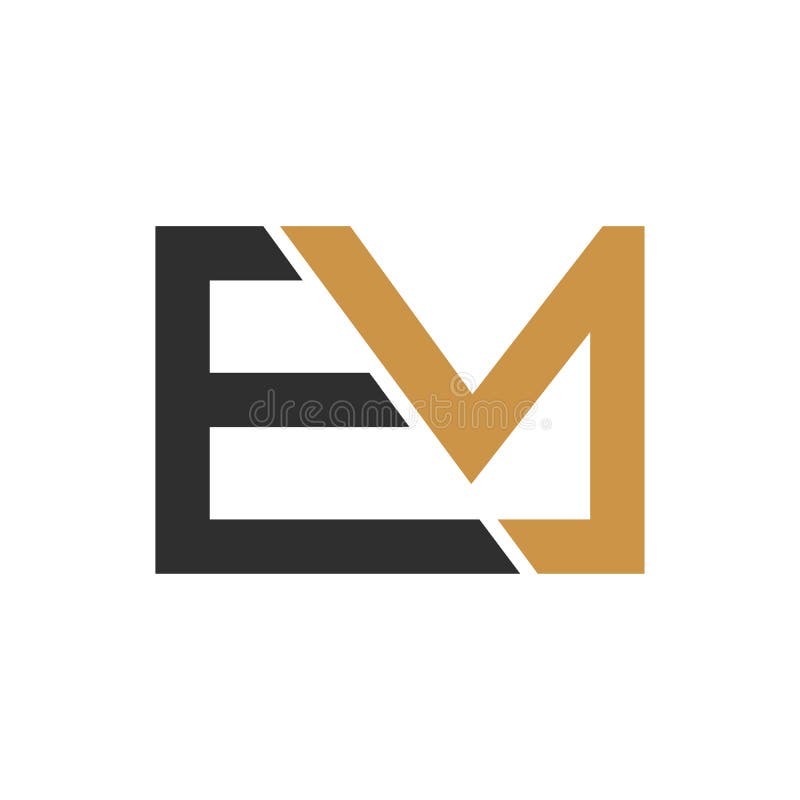 Initial letter em logo or me logo vector design template royalty free illustration