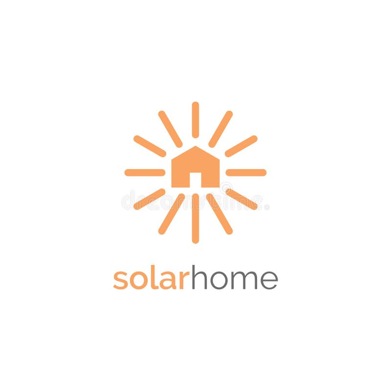 Solar home logo design symbol inspiration vector template royalty free illustration