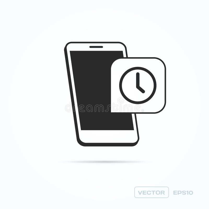 Phone Clock Alarm Icon stock vector. Illustration of concept 199092213