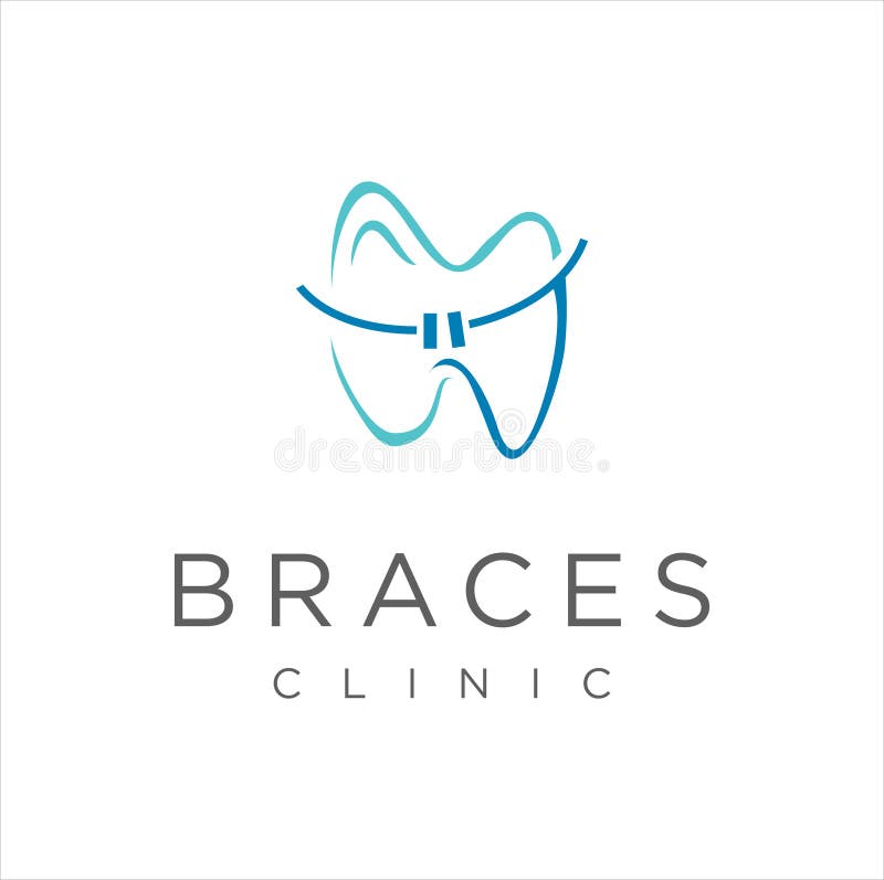 Orthodontic Braces Logo Design Icon. Tooth Dental Care Logo Medical Design Template Stock Vector