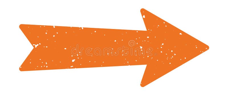 Distressed Orange Arrow | Retro Directional Signage | Vector Pointer